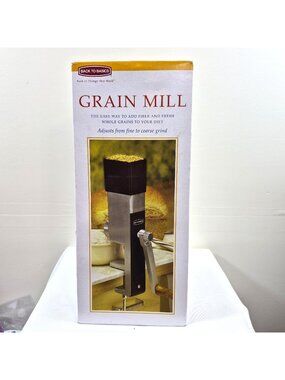 Back To Basics Grain Mill w/Manual Hand Crank Wheat Corn Grinder No 555 New